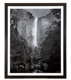 Retro "Yosemite Falls Close Up, " Black & White Photograph signed by Thomas Ferderbar