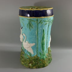 Thomas Forester Majolica Stork Garden Seat