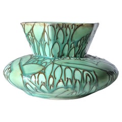 Thomas Forester Phoenix Ware, Verdant Series Art Deco Tube-Lined Vase