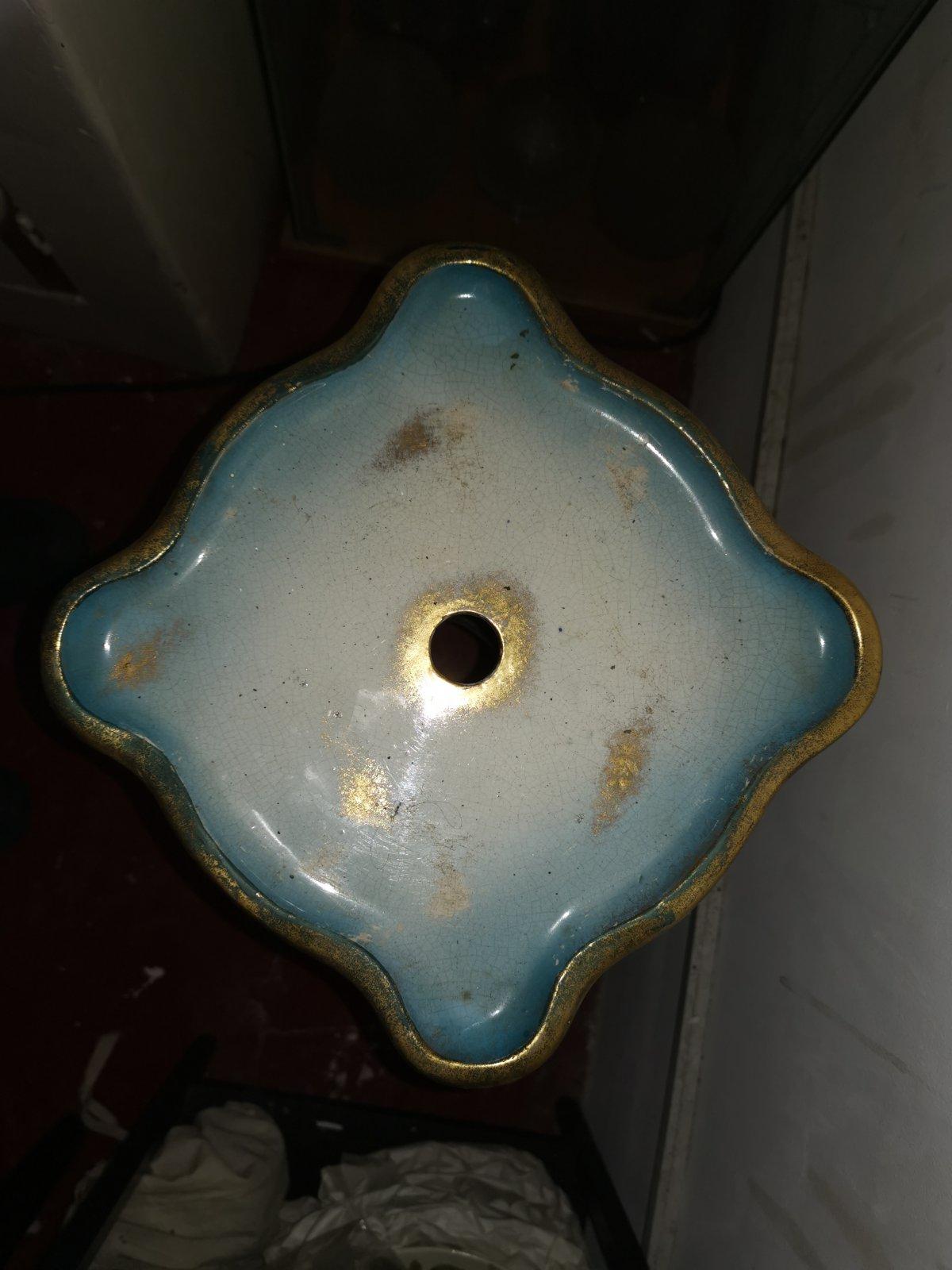 Thomas Forrester, an Arts & Crafts Jardiniere & Stand with Peacock Decoration 9