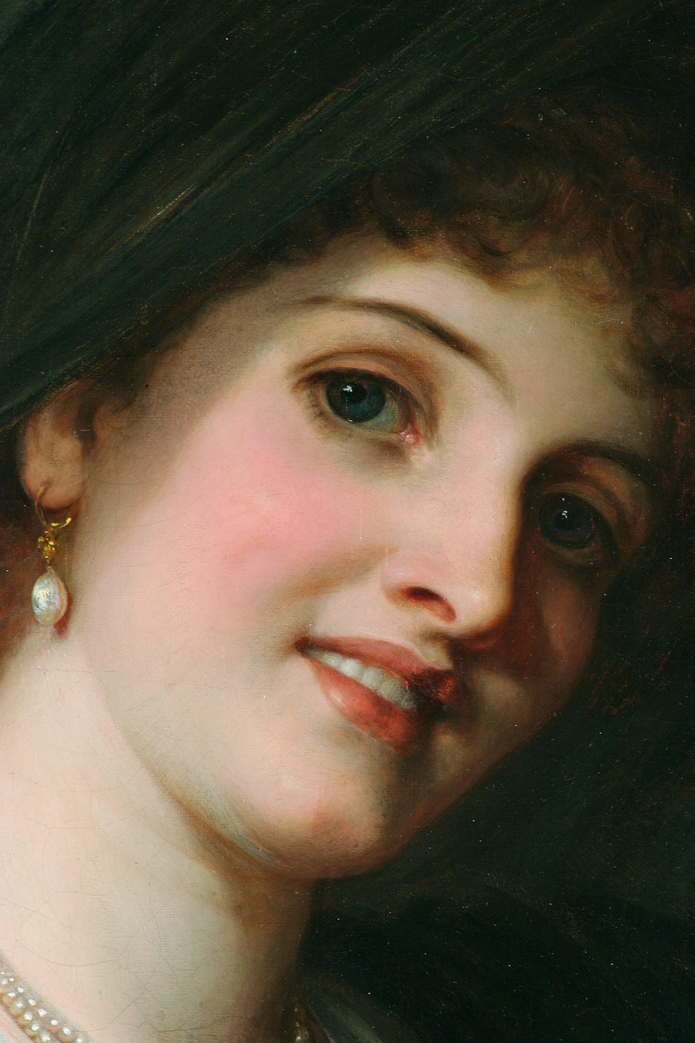 Olivia desvelando a Viola (de Noche de Reyes) - Painting de Thomas Francis Dicksee