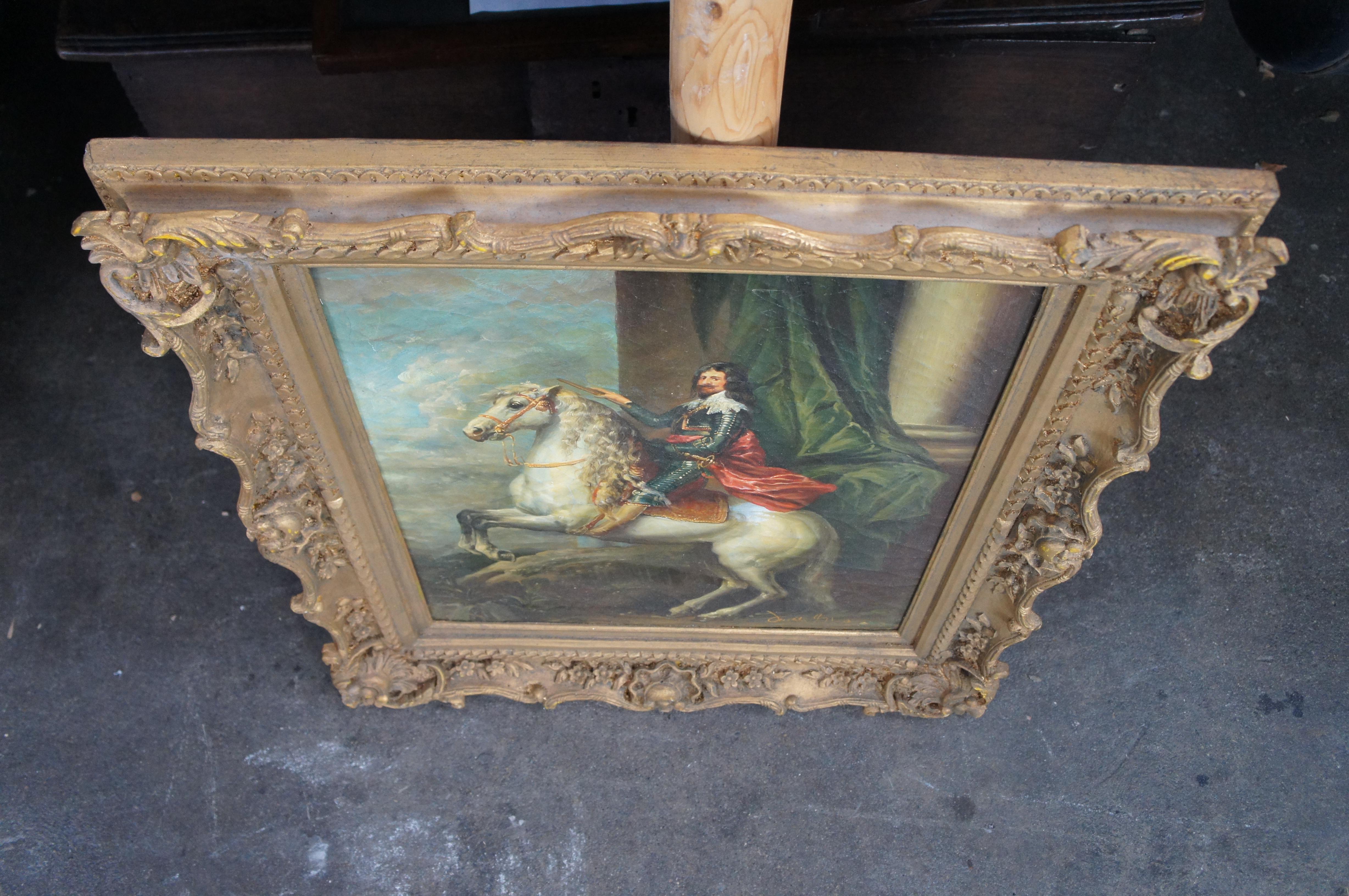 Thomas Francis Equestrian Horse Portrait Oil Painting After Anthony Van Dyck 5