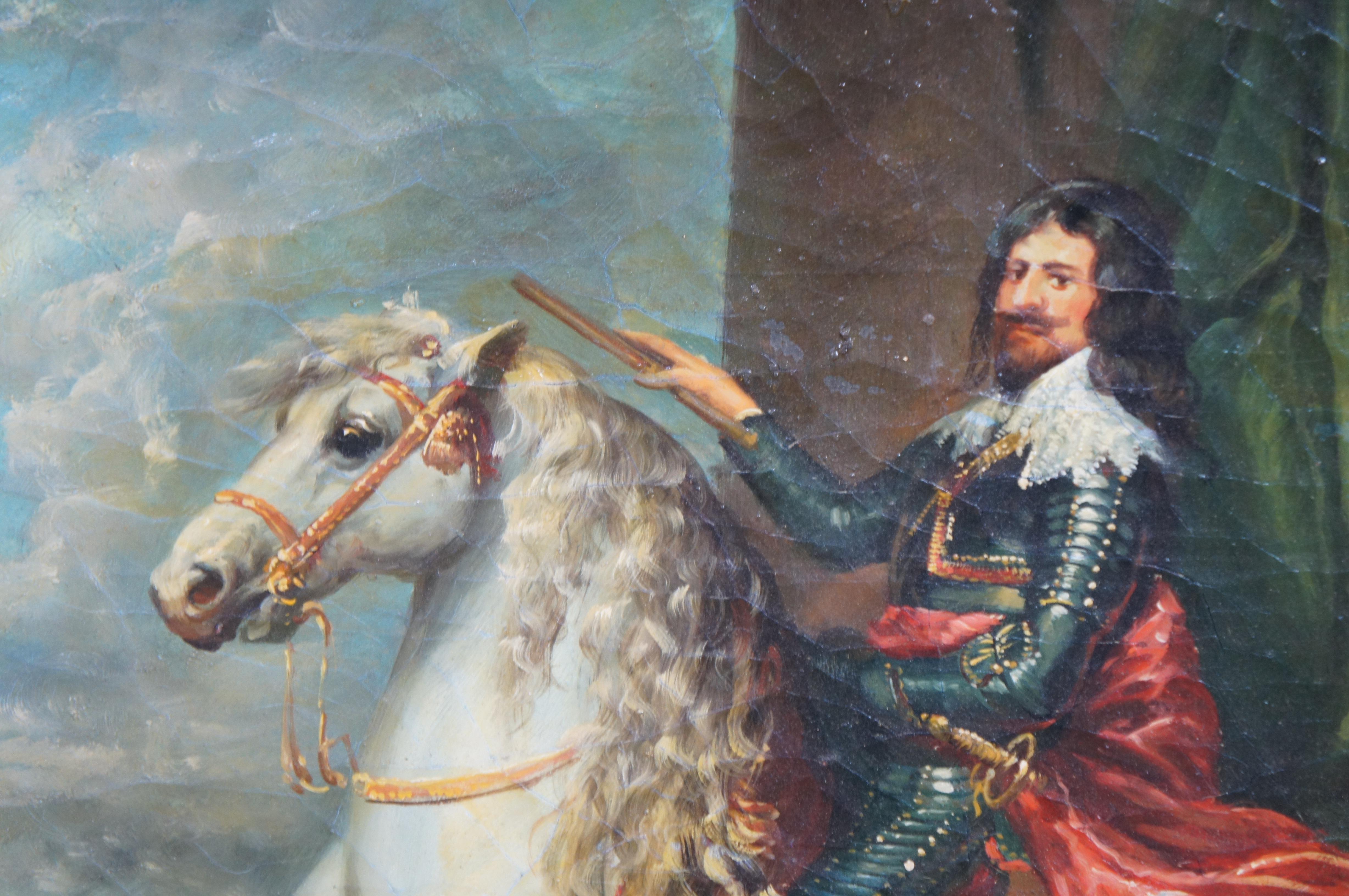 Thomas Francis Equestrian Horse Portrait Oil Painting After Anthony Van Dyck 2