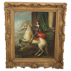 Thomas Francis Equestrian Horse Portrait Oil Painting After Anthony Van Dyck