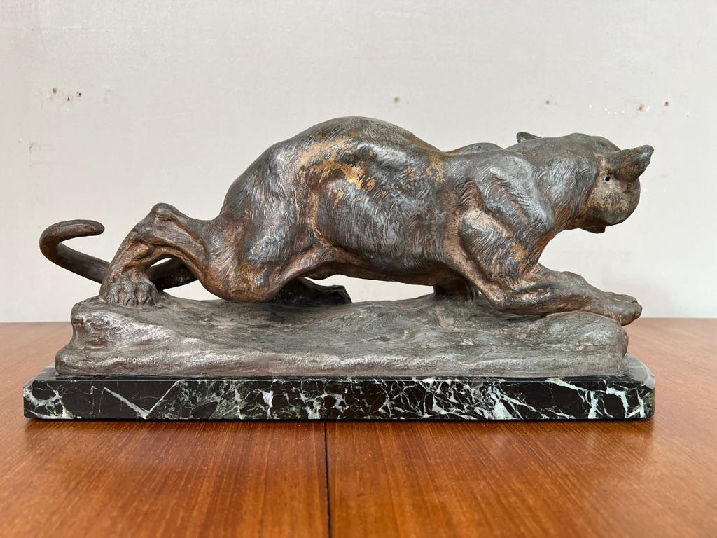 Thomas Francois-Cartier (Marsiglia 1879 - Parigi 1943). pantera riccia in bronzo 2