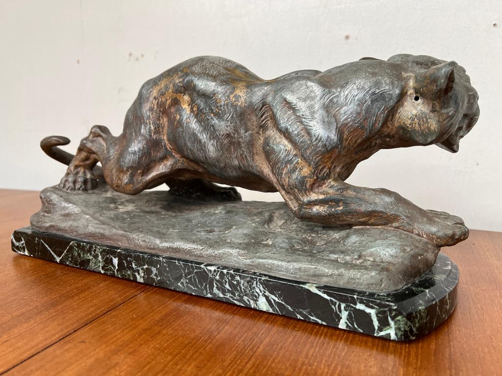 Thomas Francois-Cartier (Marsiglia 1879 - Parigi 1943). pantera riccia in bronzo 3