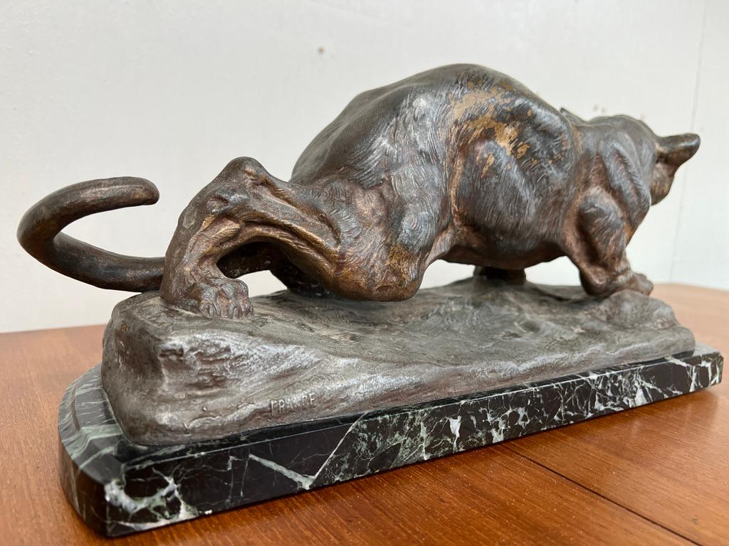 Thomas Francois-Cartier (Marsiglia 1879 - Parigi 1943). pantera riccia in bronzo 1