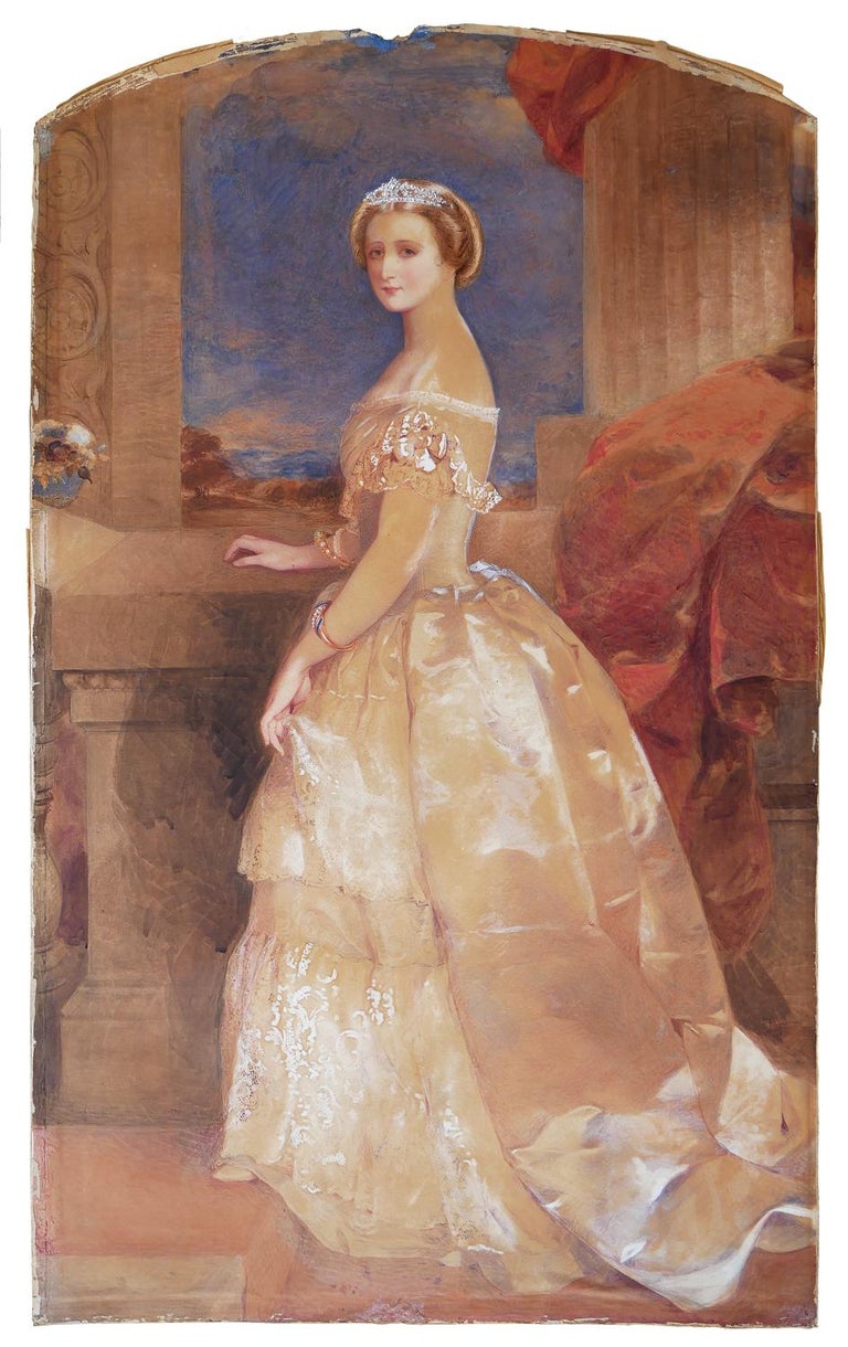 Thomas Frank Heaphy - Pastel-Toned Portrait Painting of French Empress  Eugénie de Montijo For Sale at 1stDibs