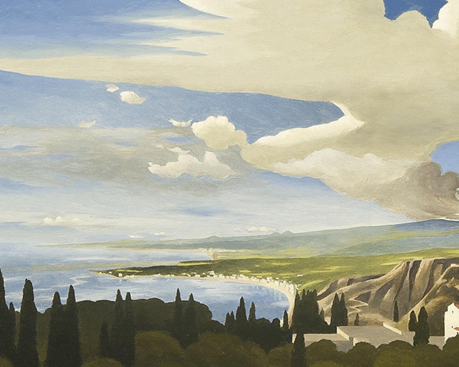 El Etna desde Taormina - Painting realista estadounidense de Thomas Fransioli