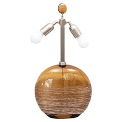 Luna-Lampe aus Muranoglas in Tabakglas von Thomas Fuchs