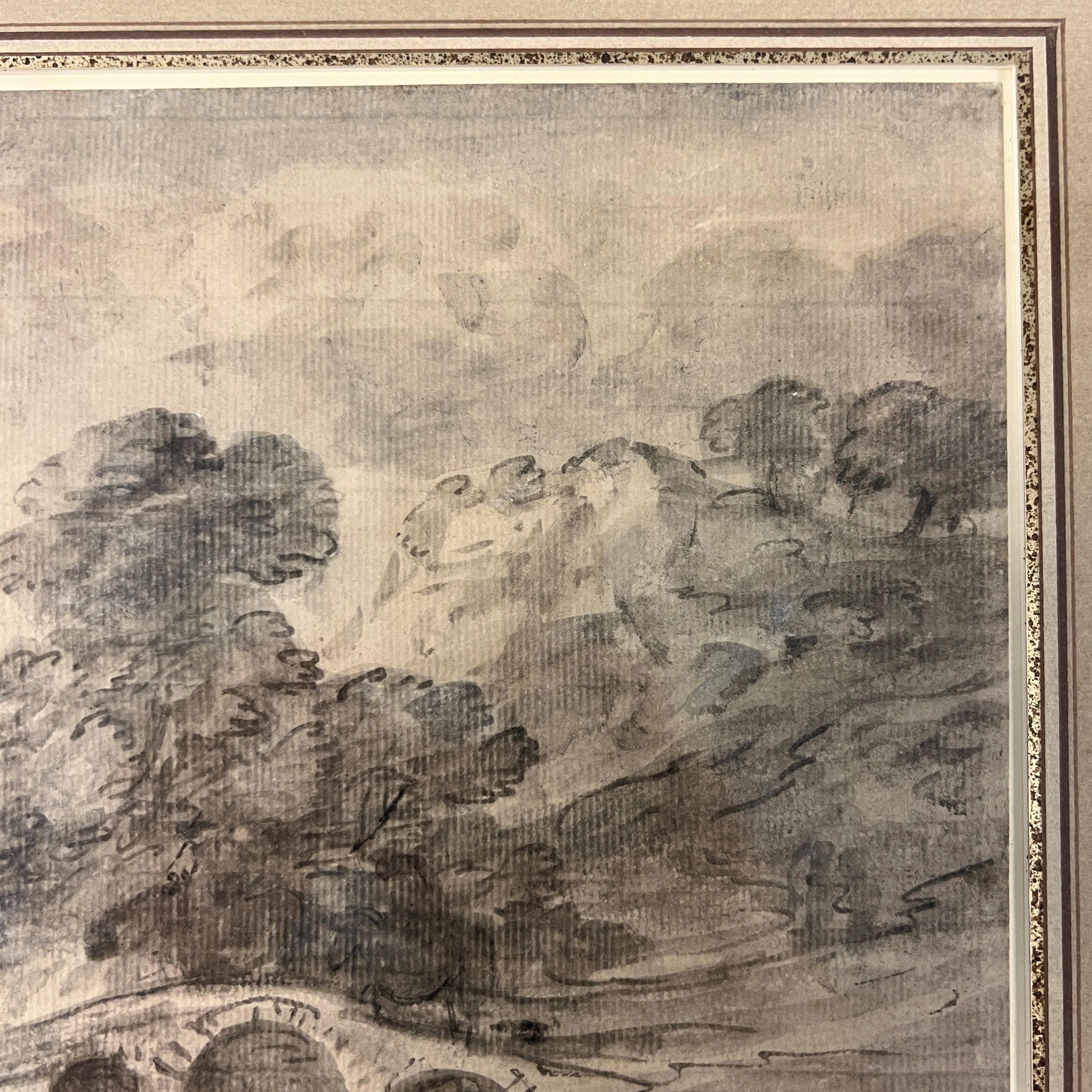 Thomas Gainsborough Framed Landscape Drawing For Sale 4