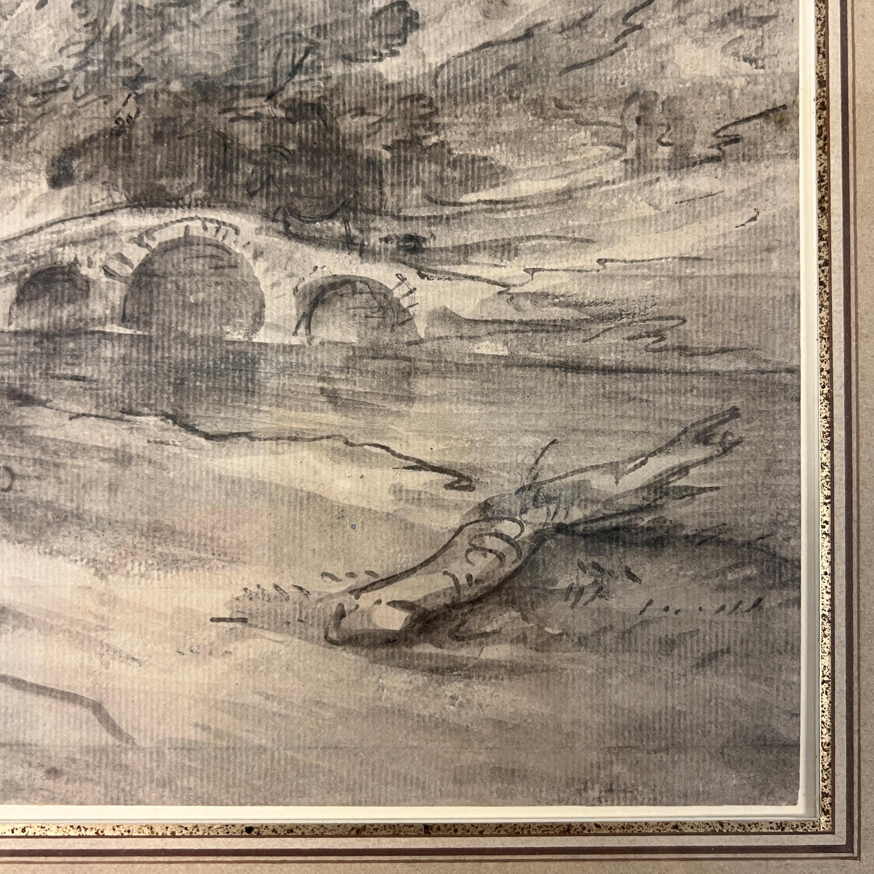 Thomas Gainsborough Framed Landscape Drawing For Sale 5