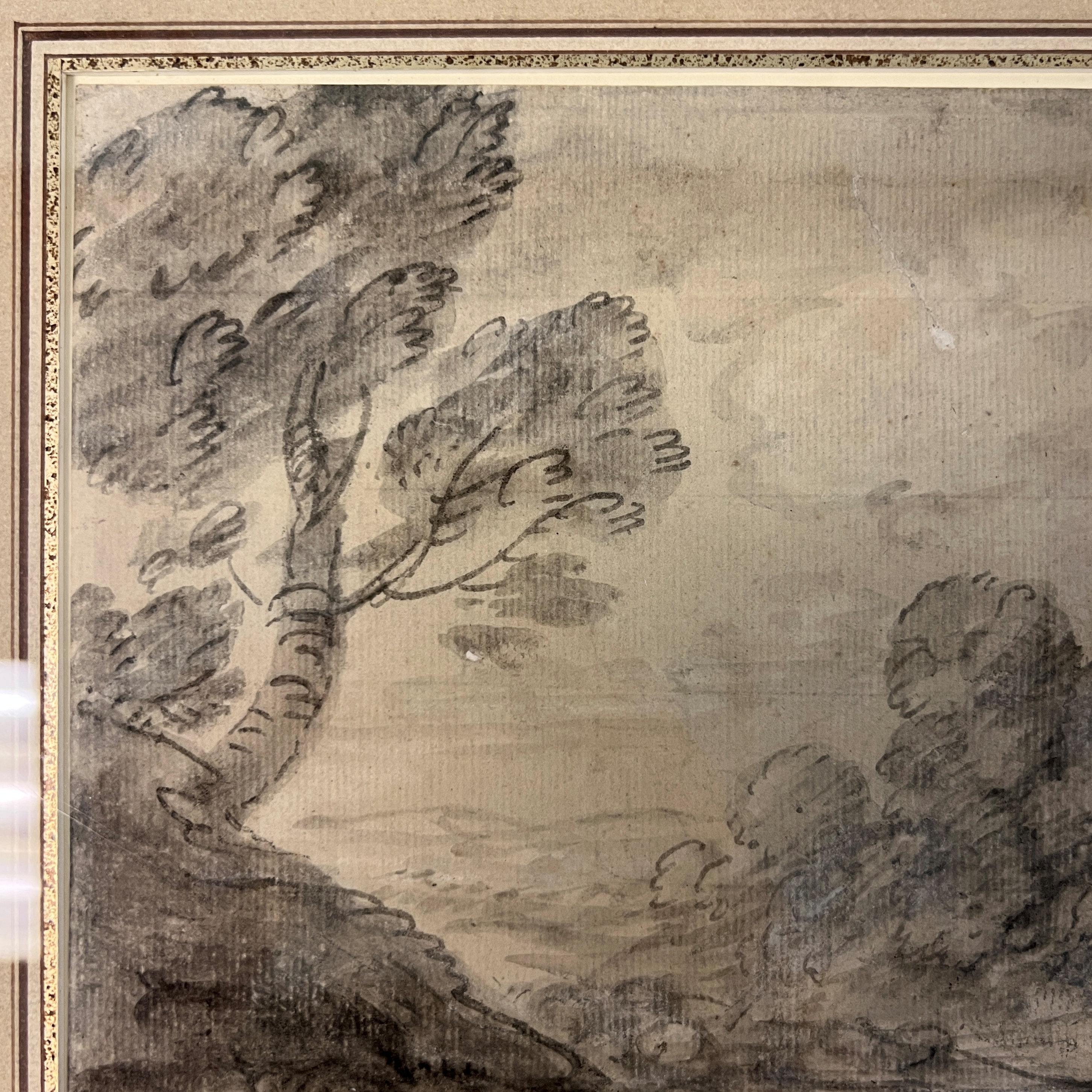 Thomas Gainsborough Framed Landscape Drawing For Sale 2
