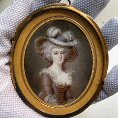 Portrait Miniatures of a Fashionable Lady, In the Style of Thomas Gainsborough