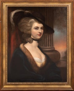 Antique Portrait The Honourable Mrs Charlotte Gunning, 18th Century 