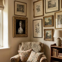 19th-Century British Oil Painting, Portrait of Miss Sparrow, Country House