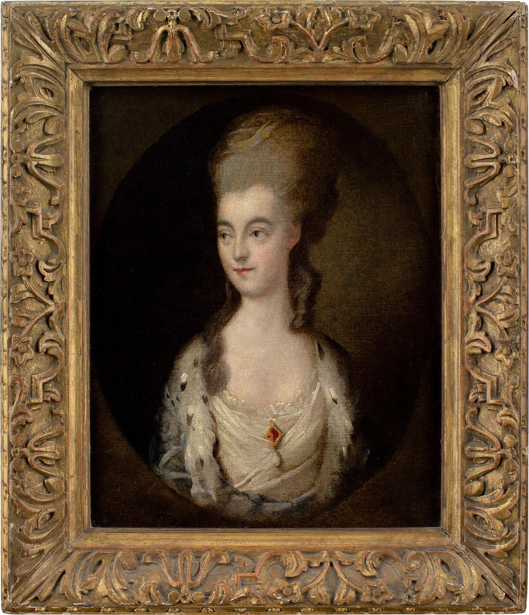 This exceedingly charming early 19th-century half-length portrait by a follower of Thomas Gainsborough RA FRSA (1727-1788) depicts a lady traditionally identified as ‘Miss Sparrow’. It’s after the original, which is at the Met Museum in New York and