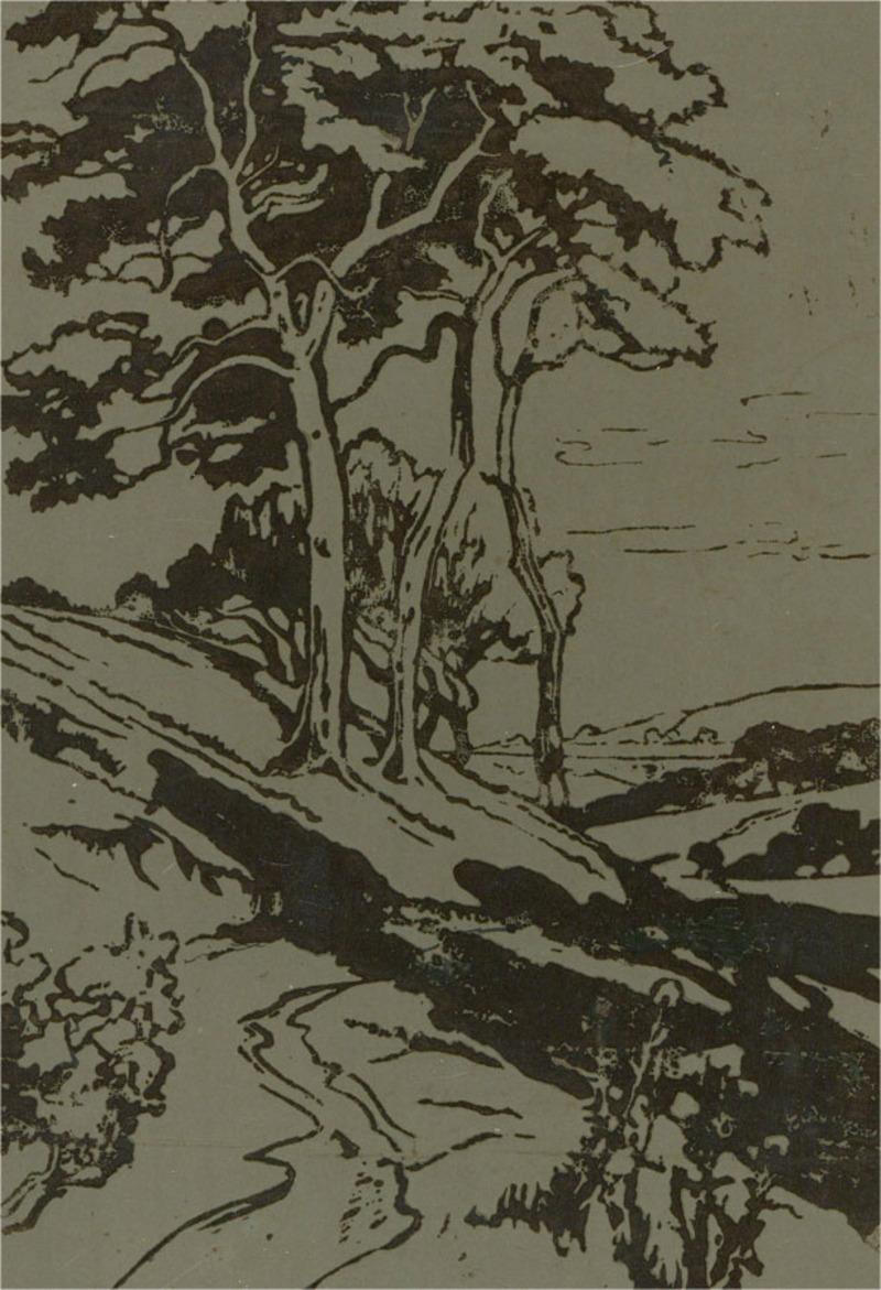 Thomas Gedge Cheeseman (b.1857) - 1925 Woodblock, Winding Path 1