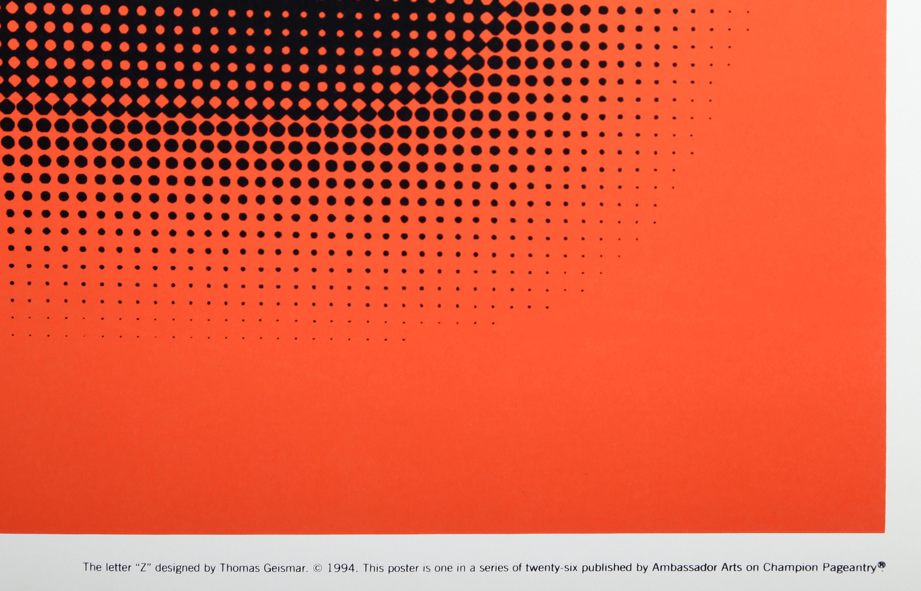 The Letter Z, Pop Art Screenprint by Thomas Geismar For Sale 2