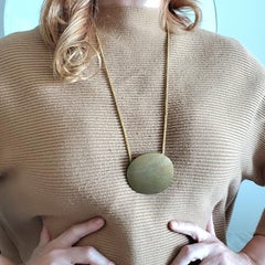 Thomas Gentille 1970 Ovoid Convex 1 Pendant Brooch In Bronze And 18kt Gold