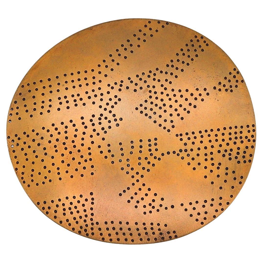 Thomas Gentille 1970 Ovoid Convex 1 Pendant Brooch In Bronze And 18kt Gold