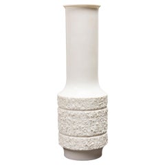 Thomas Germany Mid-Century White Textured Band Design Porcelain Vase Thomas Germany Mid-Century White Textured Band Design Porcelain Vase