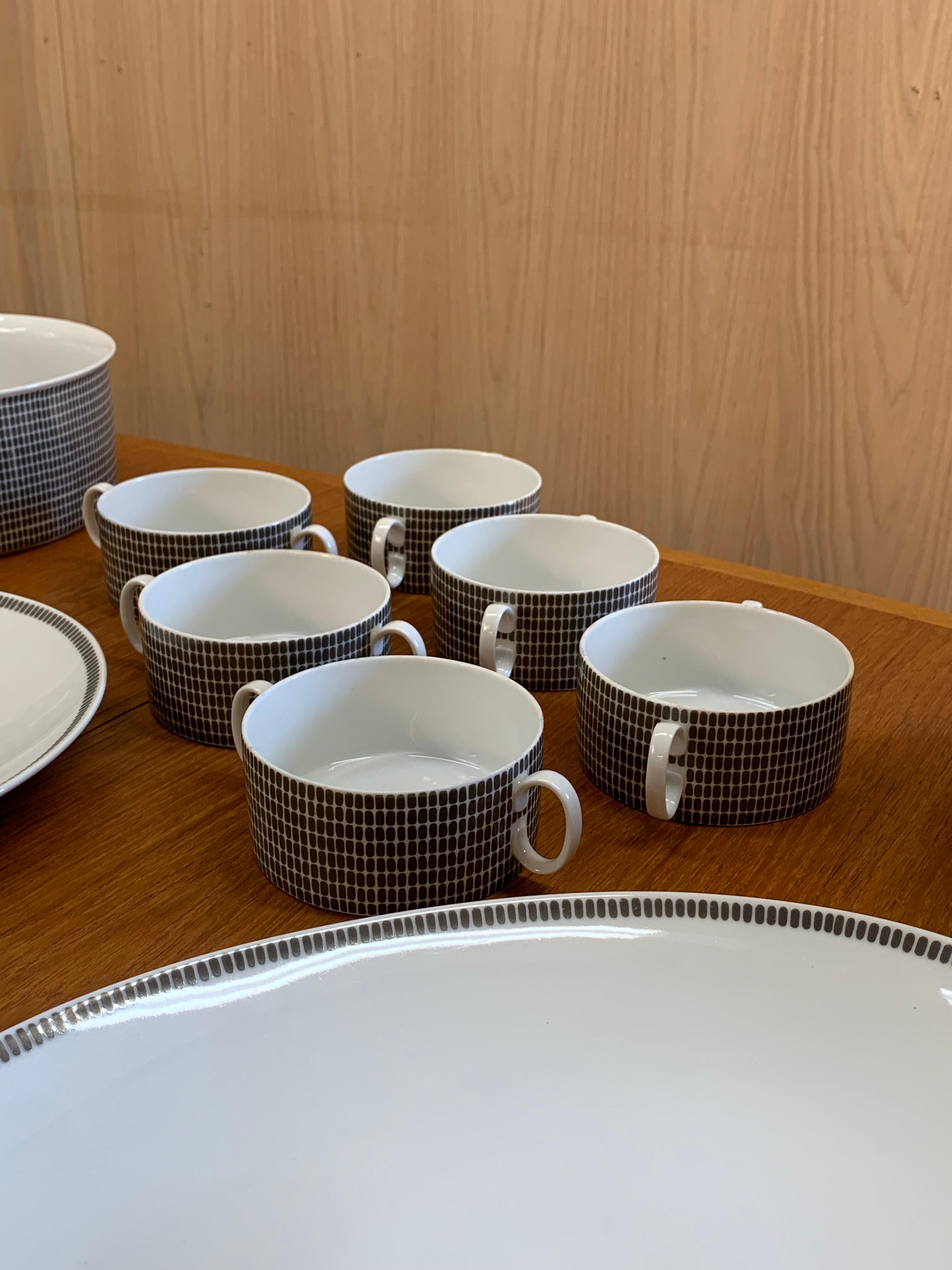 Mid-20th Century Thomas Germany “Onyx Grey” – Complete Mid-Century Dinnerware Set For Sale