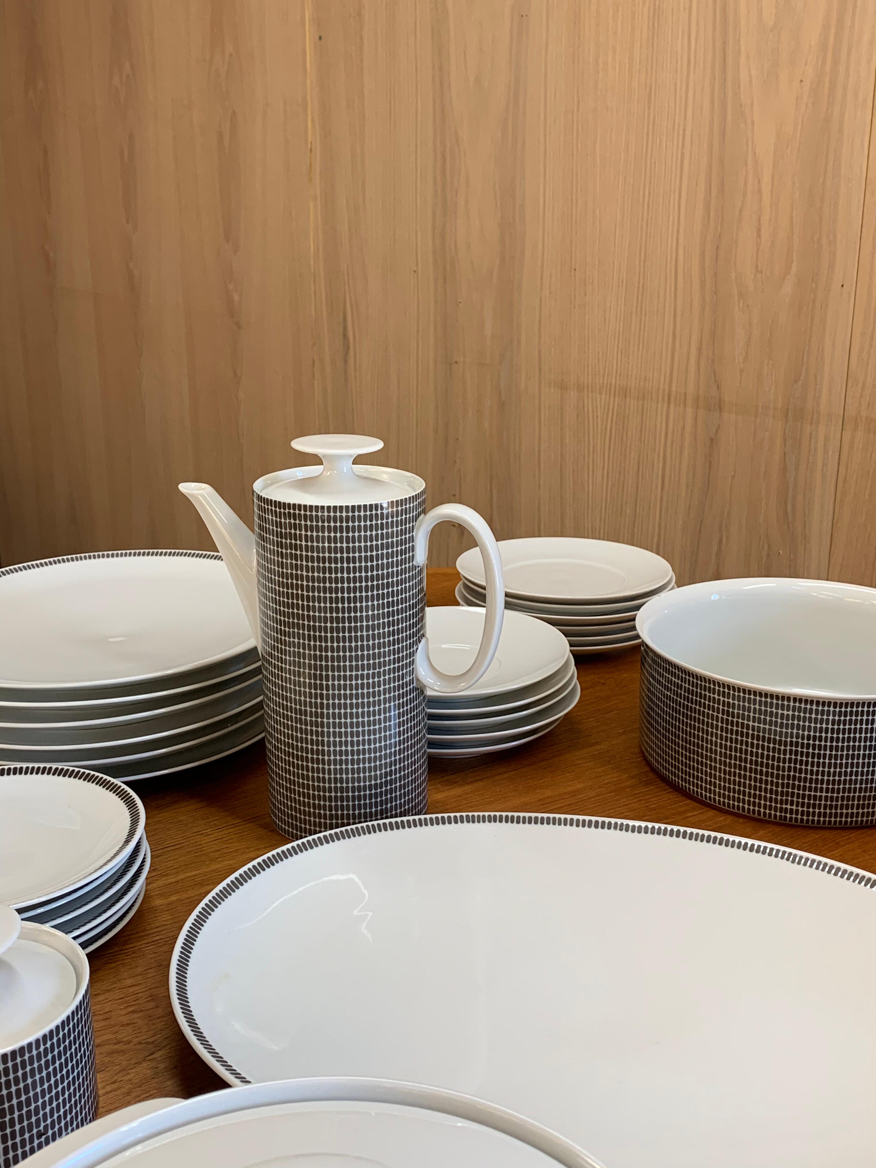 Ceramic Thomas Germany “Onyx Grey” – Complete Mid-Century Dinnerware Set For Sale