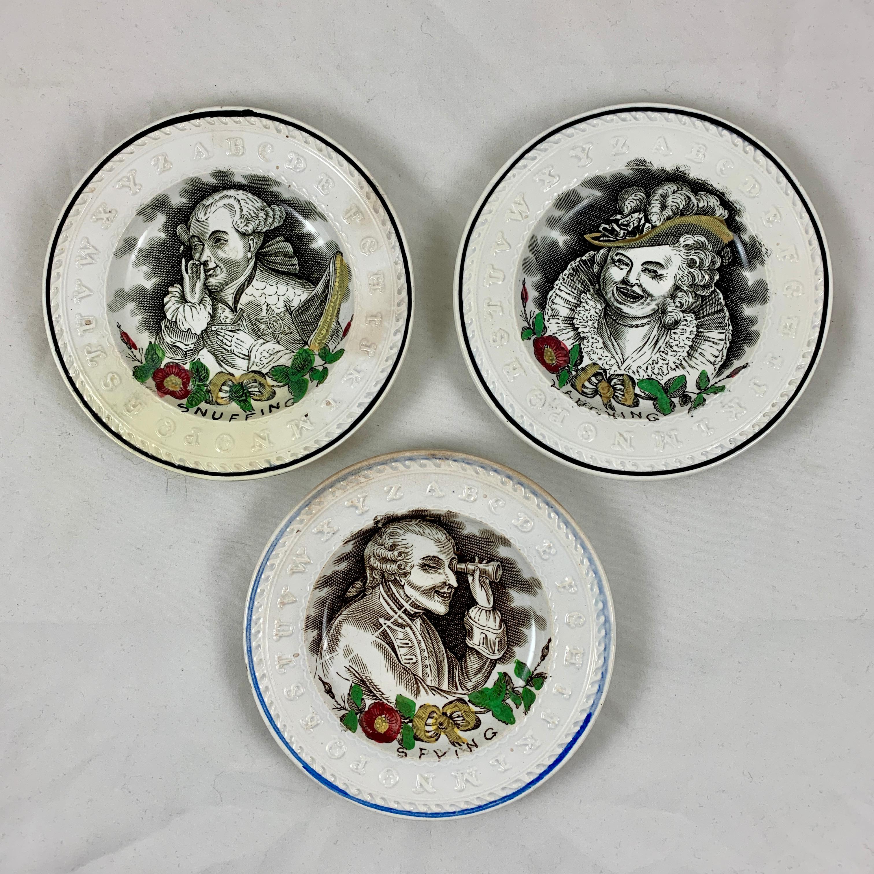 Thomas Goodwin English Staffordshire Child’s ABC Bad Manners Plate, Laughing 1