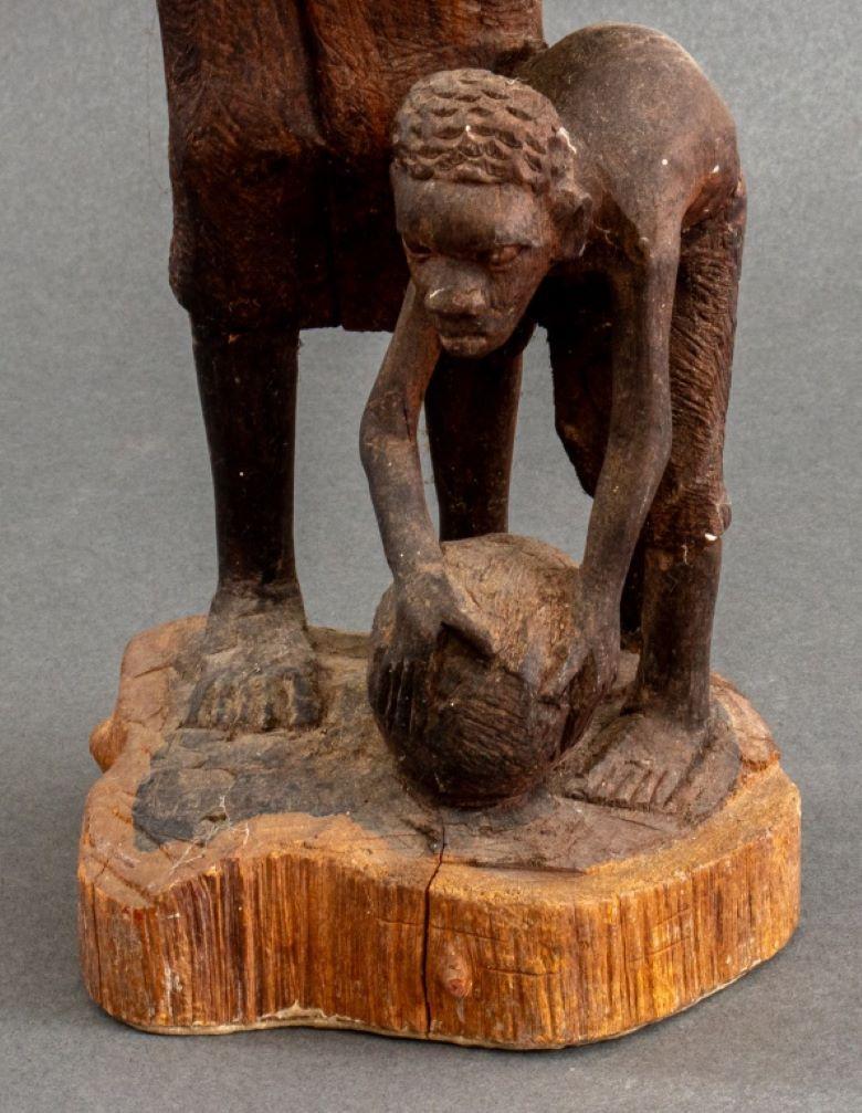 Zambian Thomas Hamis Carved Wood Tree of Life Sculpture