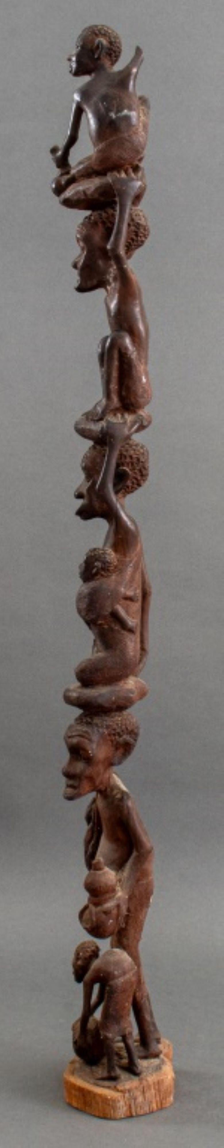 Thomas Hamis Carved Wood Tree of Life Sculpture In Good Condition In Astoria, NY