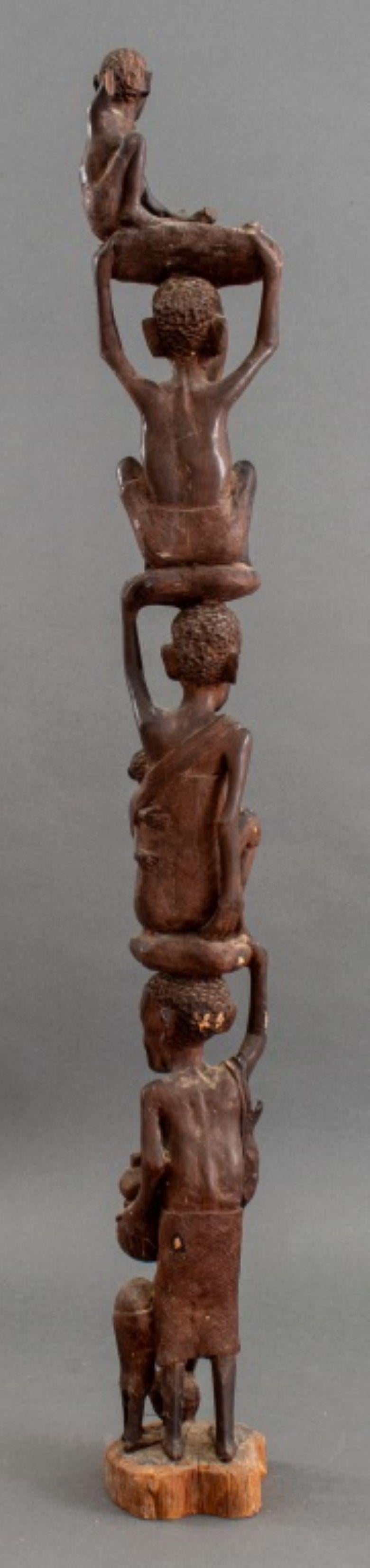 20th Century Thomas Hamis Carved Wood Tree of Life Sculpture