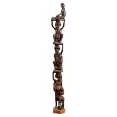 Thomas Hamis Carved Wood Tree of Life Sculpture