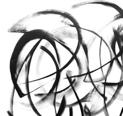 Pinus Matthewsii - Pittura ad inchiostro minimalista originale in bianco e nero contemporanea