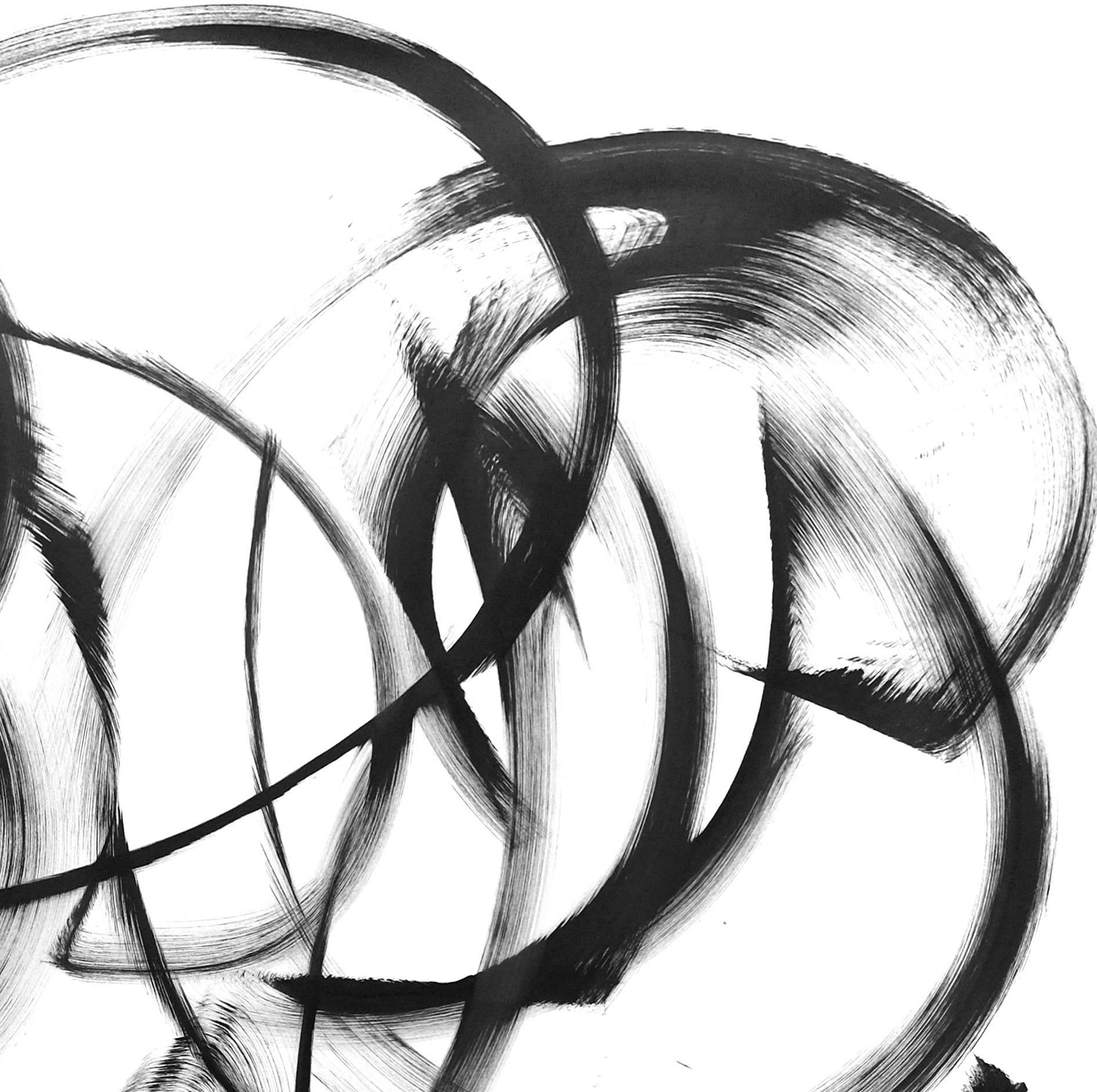 Pinus Matthewsii - Minimalistisches Original Schwarz-Weiß Contemporary Ink Painting im Angebot 1
