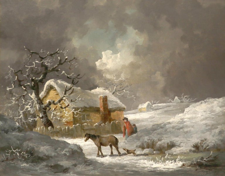 A Pair of Landscapes - 'Summer' & 'Winter' - Painting by Thomas Hand