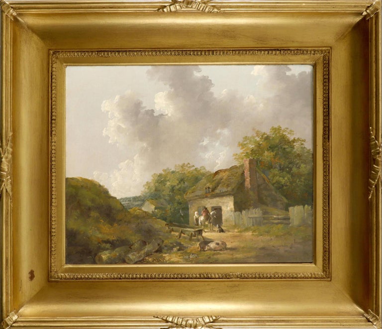 A Pair of Landscapes - 'Summer' & 'Winter' - Victorian Painting by Thomas Hand