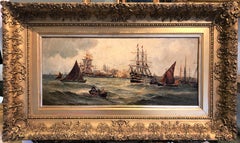 OIL PAINTING 18th Century By Thomas B Hardy British old master Gold Gilt Frame 