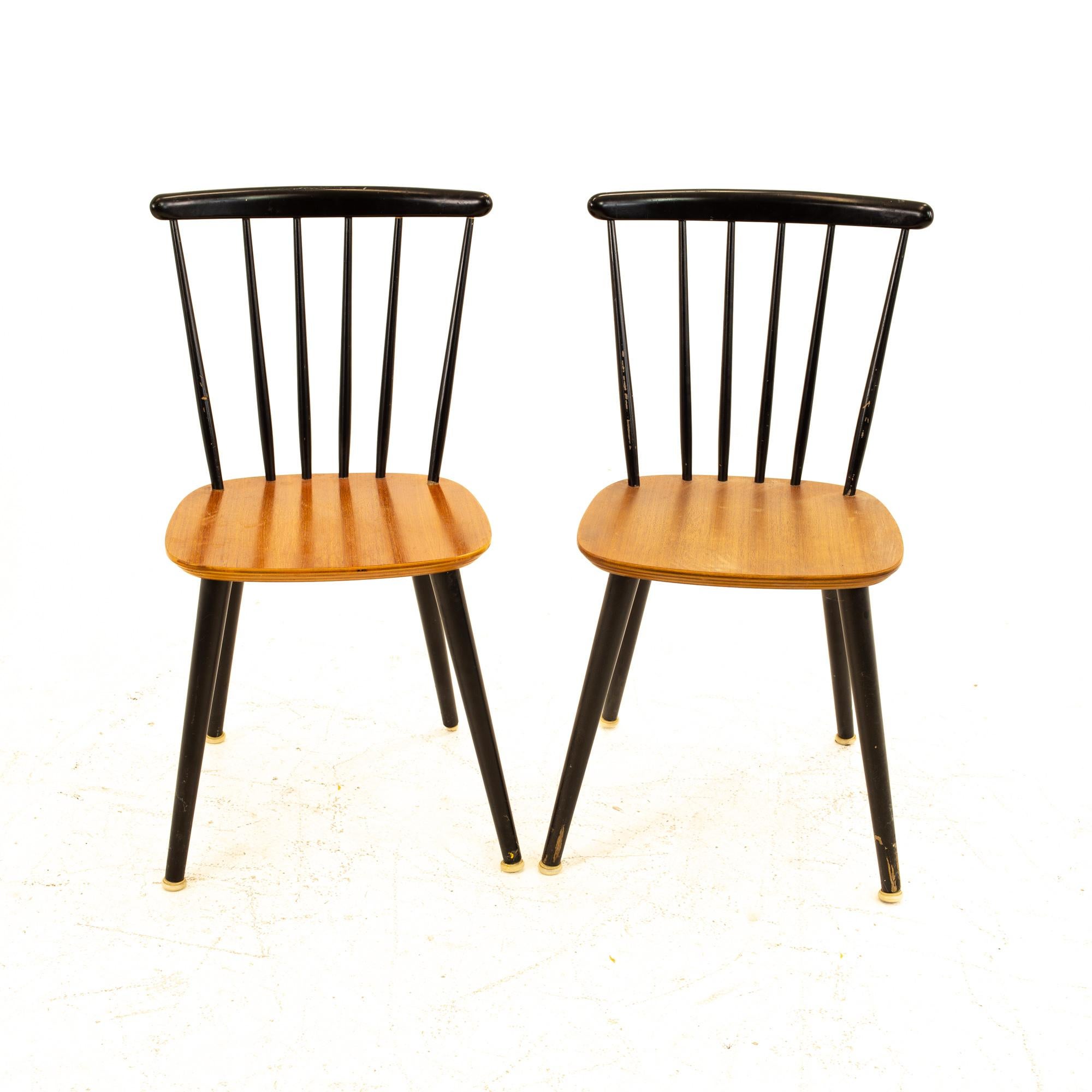 Thomas Harlev for Farstrup Mobelfabrik Danish Mid Century Dining Chairs - Pair
Each chair measures: 15.75 wide x 17.75 deep x 32.5 high, with a seat height of 17.25 inches

All pieces of furniture can be had in what we call Restored Vintage