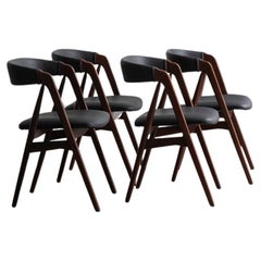 Thomas Harlev pour Farstrup Ensemble de 4 chaises de salle à manger, Danemark années 1960