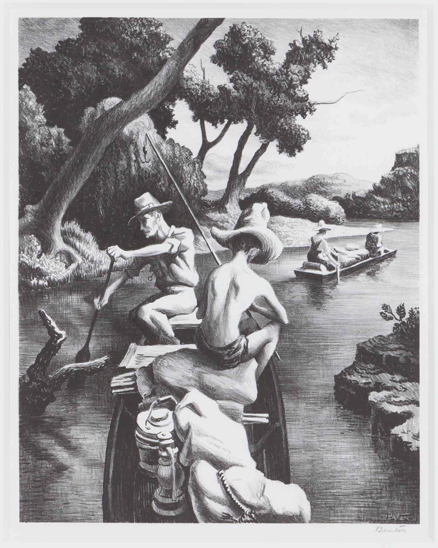 En bas de la rivière - Print de Thomas Hart Benton