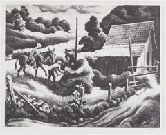 Lithograph of American rural life timeless and romantic