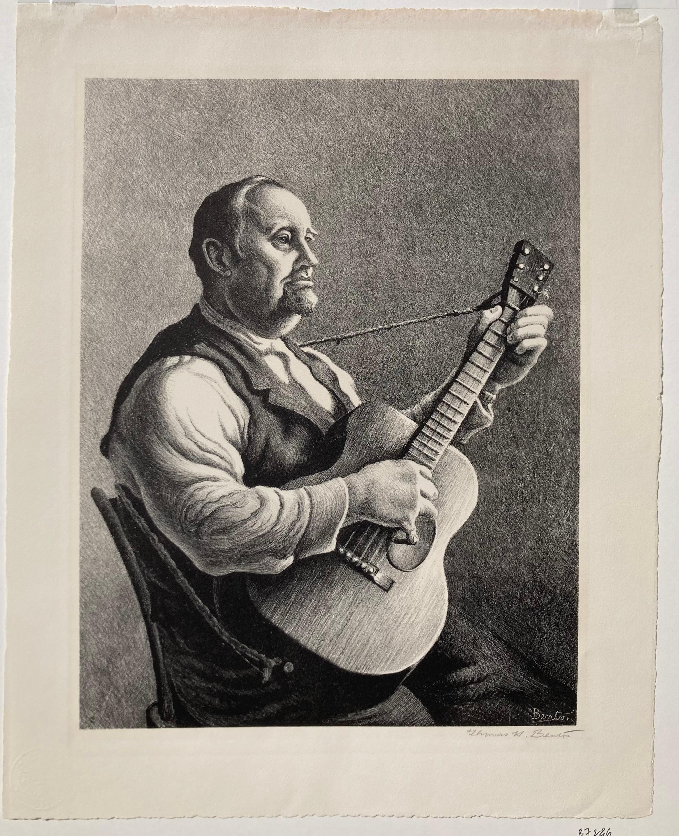 HYMN SINGER / THE MINSTREL / BURL IVES  --  Großer Benton – Print von Thomas Hart Benton