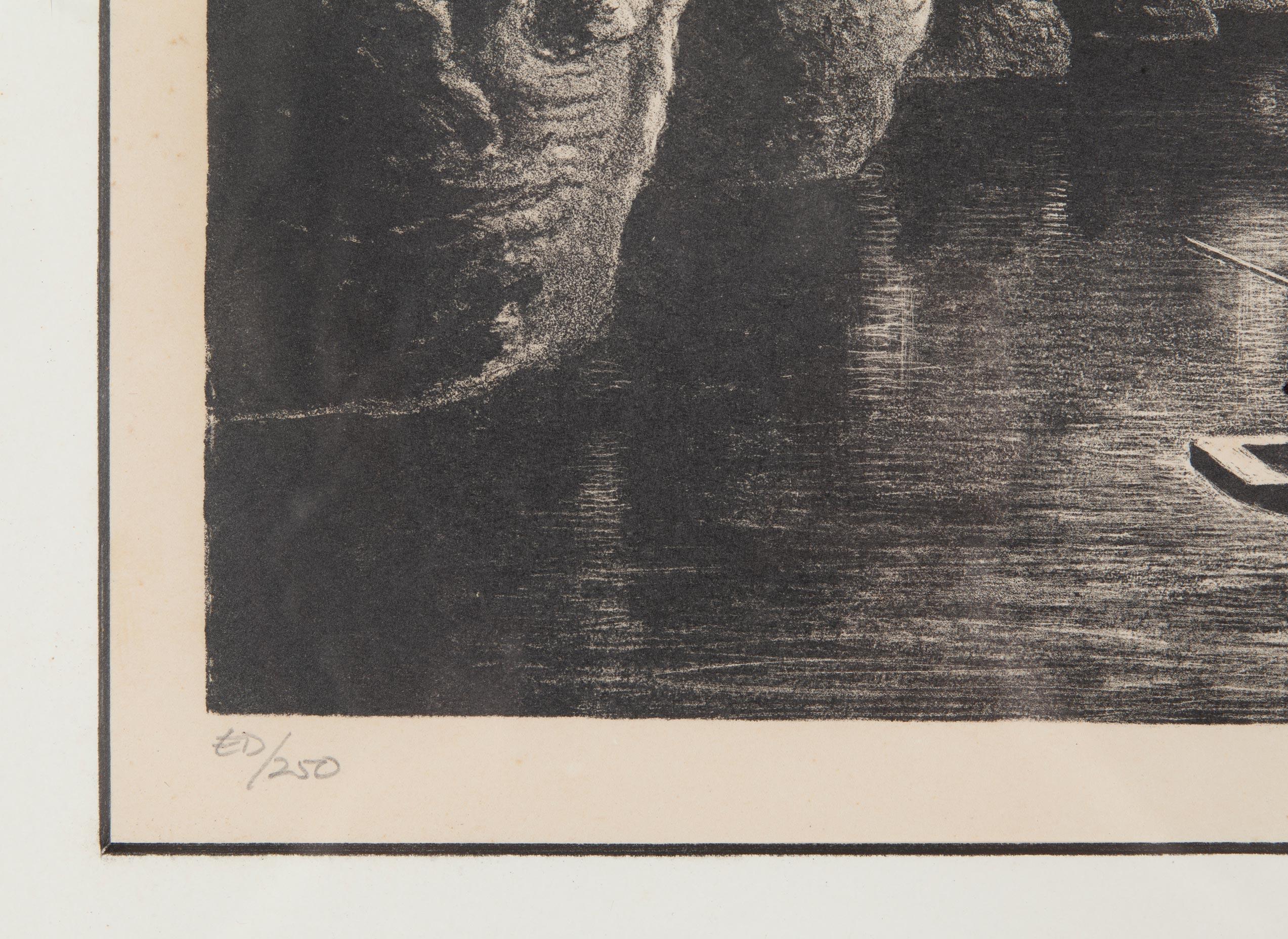 Making Camp (Beige), Figurative Print, von Thomas Hart Benton