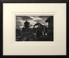 Lithographie du Morning Train ou Le Bonheur du Soldier - Années 1940 par Thomas Hart Benton