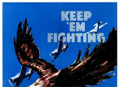 Original Thomas Hart Benton "Keep 'Em Fighting" Original WWII Lithograph Poster