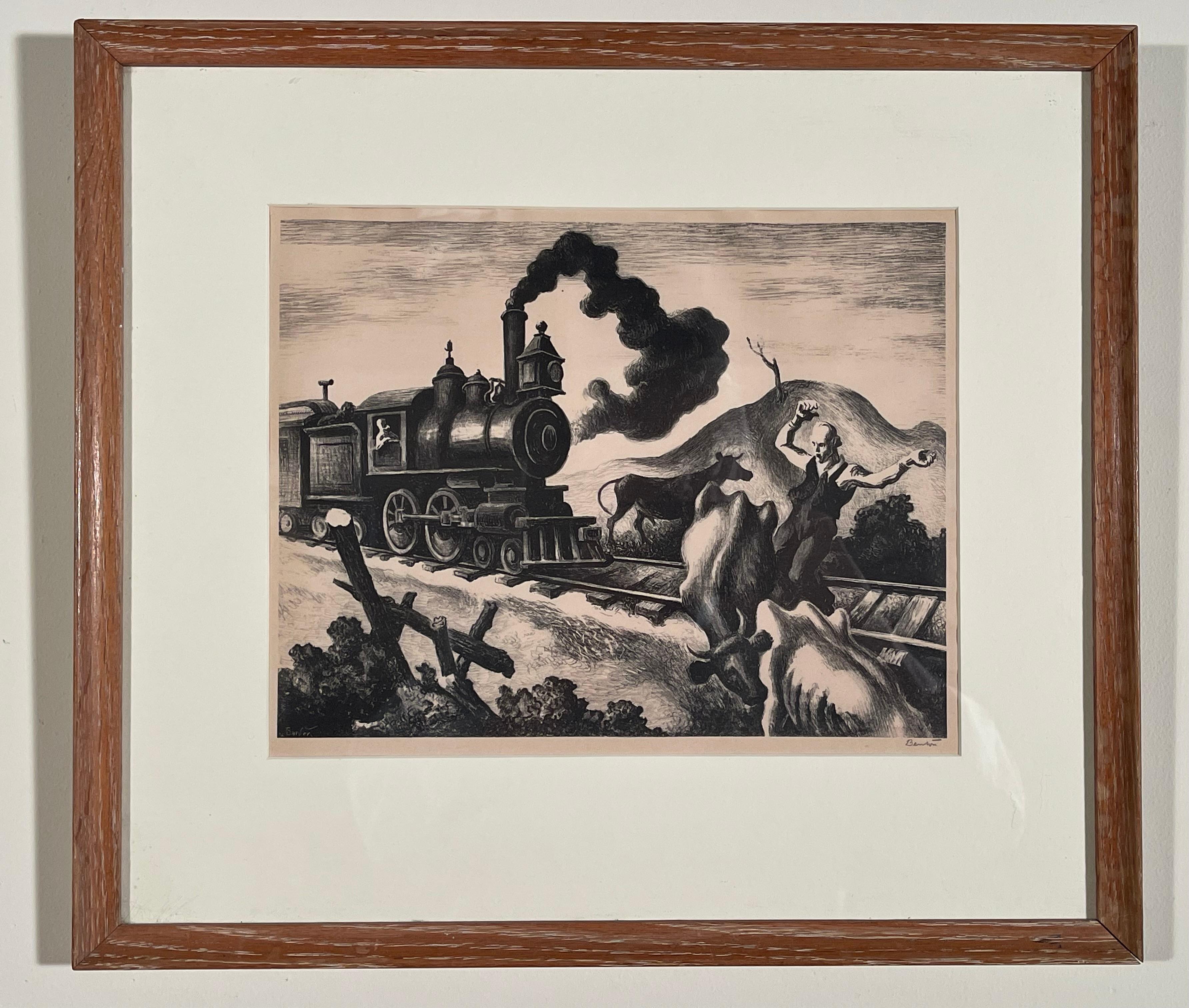 TREN LENTO POR ARKANSAS - Print de Thomas Hart Benton