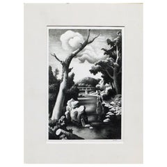 Thomas Hart Benton Original Lithograph, 1939 - "Shallow Creek"