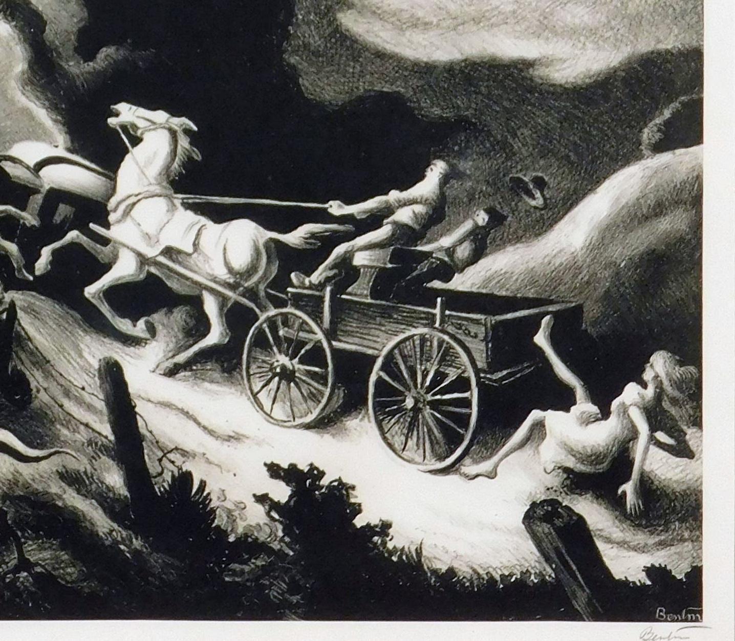 Thomas Hart Benton Original Lithograph, 1944 - Wreck of the Ol’ ‘97 For Sale 1
