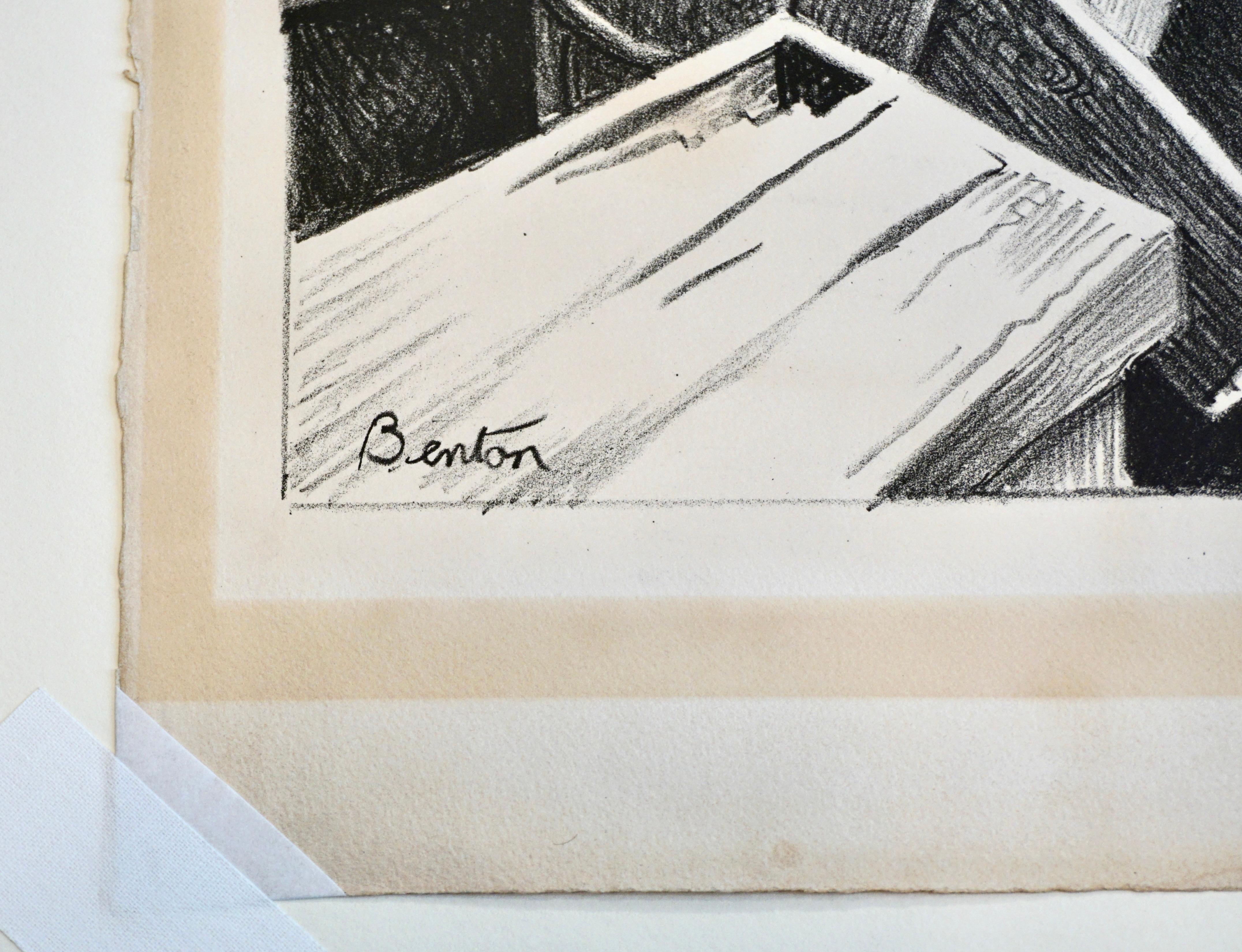 Thomas Hart Benton (1889-1975) Black and White Folio Lithograph 